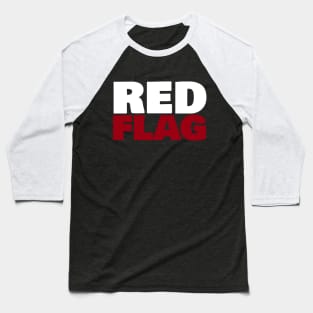 Red Flag Typography Baseball T-Shirt